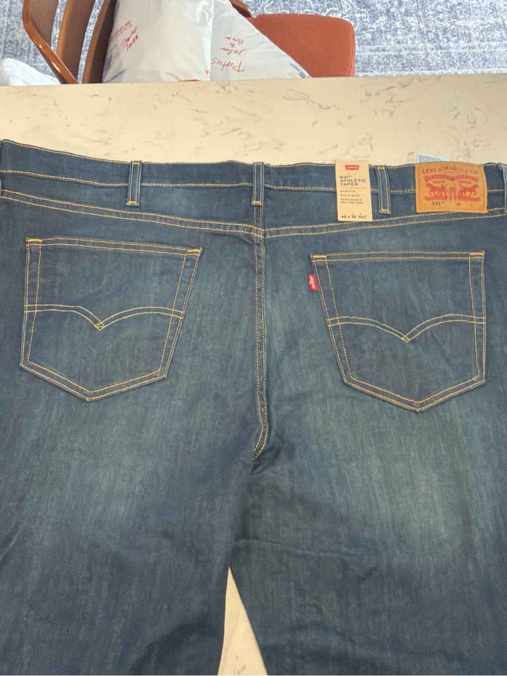 Levi’s 2019 541 Athletic Taper mens jeans 48x30 B&T dark blue stretch 18757-0003